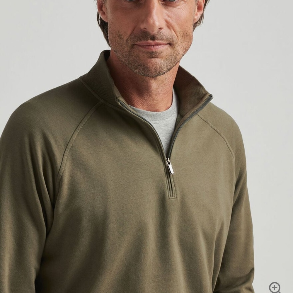 Peter Millar Olive Quarter-Zip Sweater